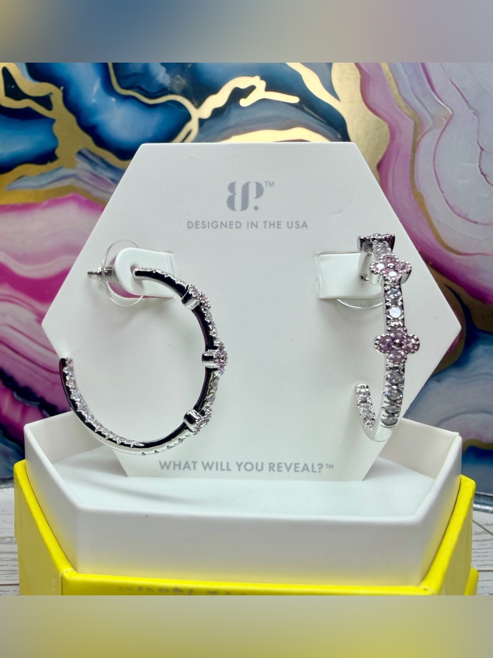 Bomb Party OG Clover Hoops- “The Carmella Earrings” - Rhodium ER23202